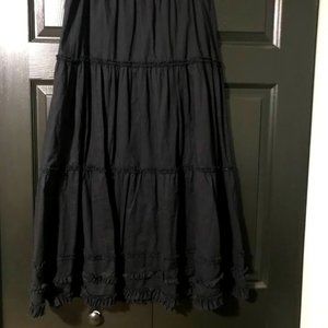 long black tiered ruffled skirt by DKNY Large